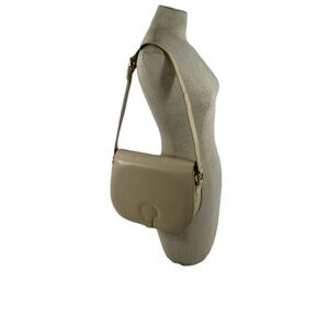 Vintage CELINE Paris ivory leather shoulder bag flap 70s Authenticated